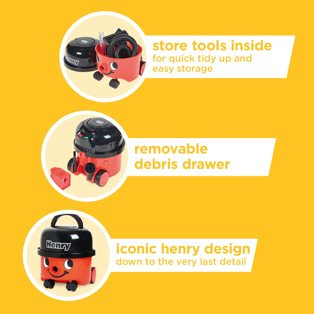 Casdon Henry Vacuum Cleaner Toy - Real Working Suction for Kids 3+ 5
