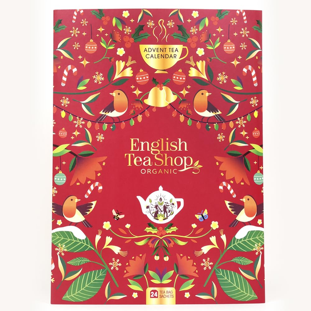 English Tea Shop Organic Tea Book Red Advent Calendar - 24 Tea Bag Sachets