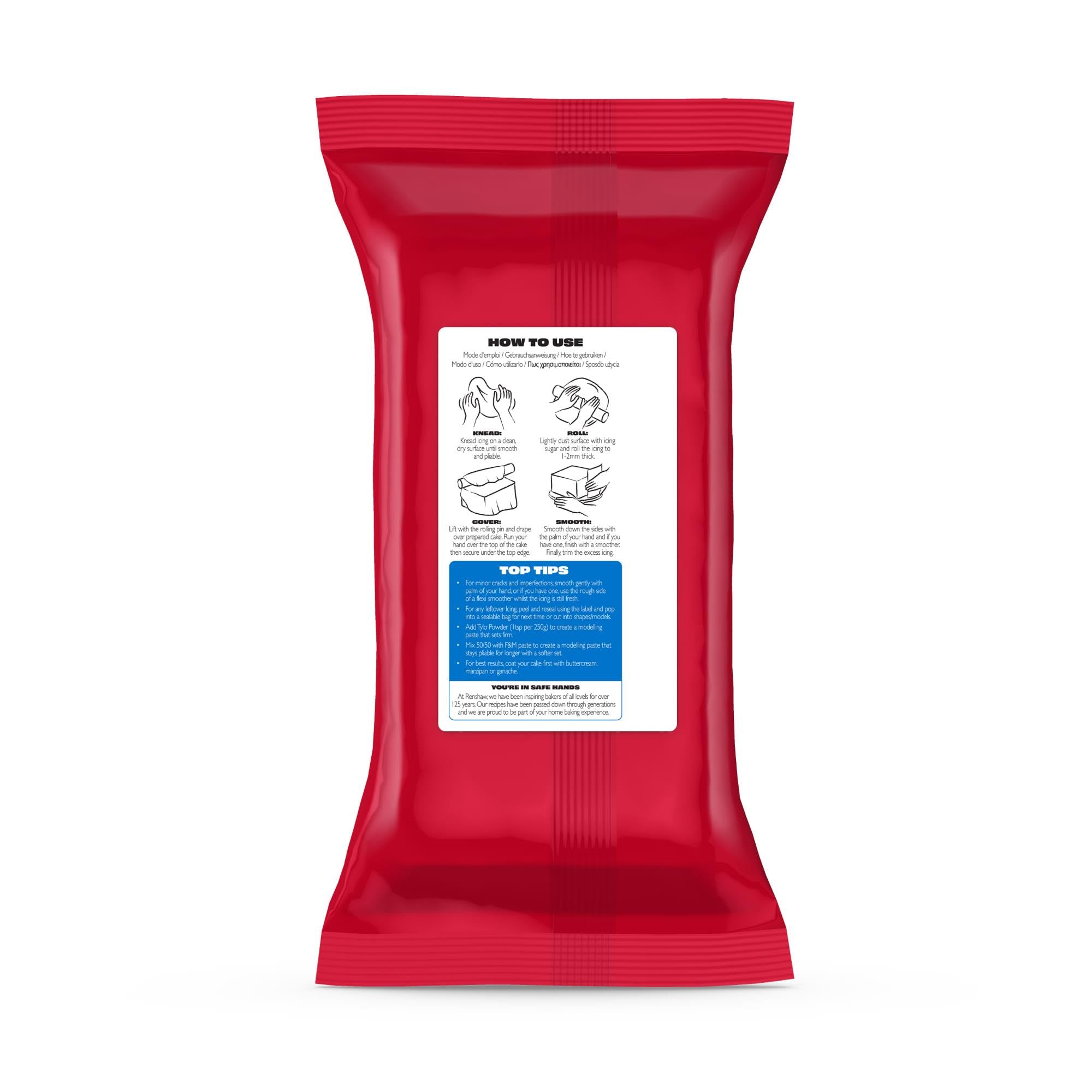 Renshaw - Blue Extra Stretch Smooth & Thin Ready to Roll Fondant Icing, 1 kg 3