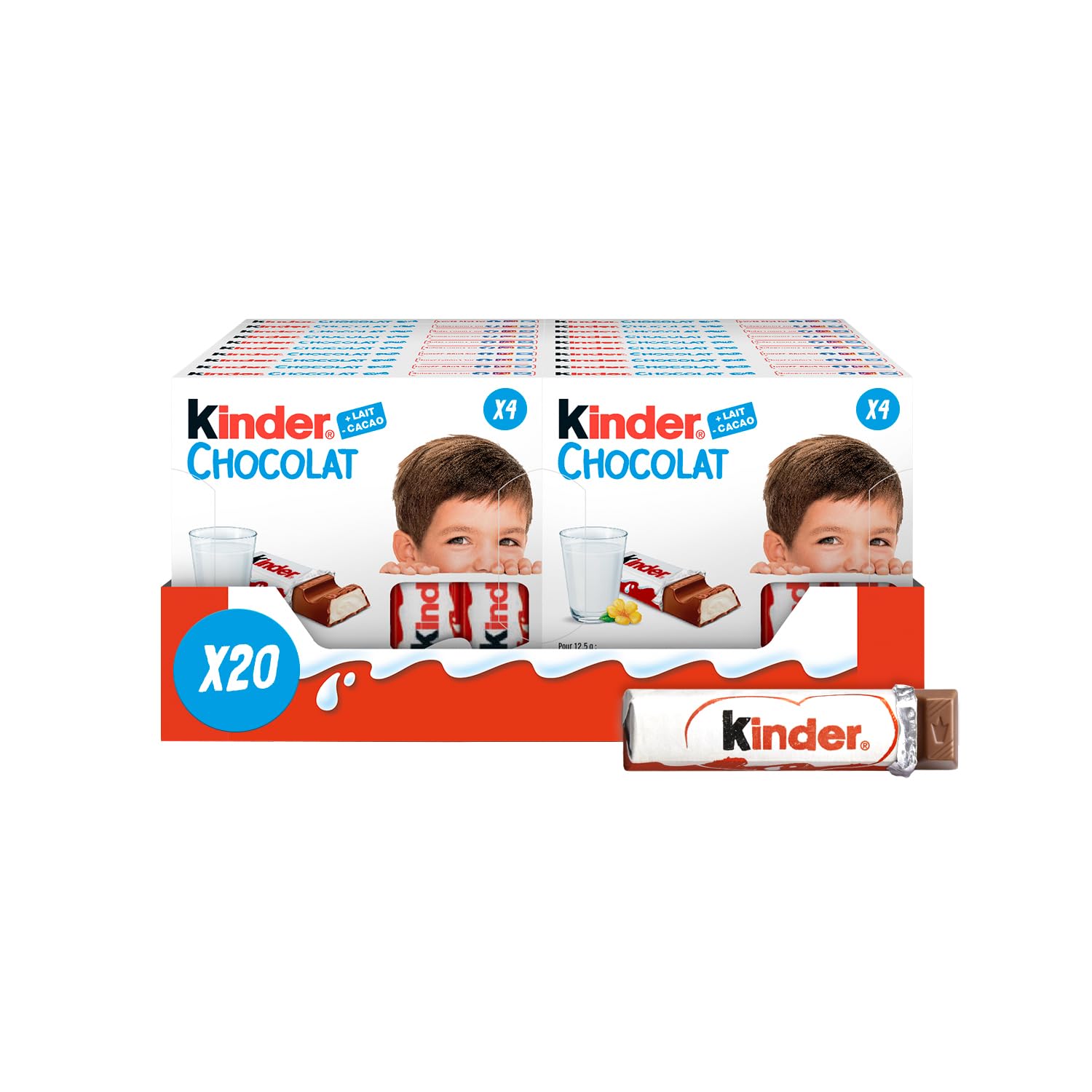 Kinder Chocolate Small Bars, Bulk Gift Box, Fine Milk Chocolate with Milky Filling