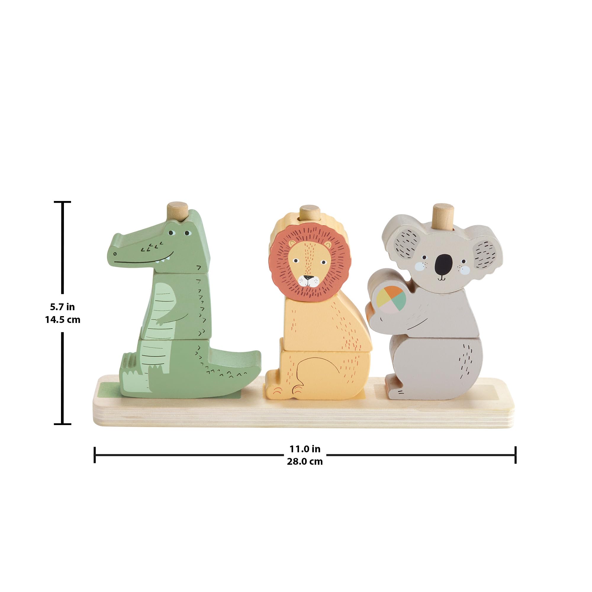 Fisher-Price Wooden Stack & Sort Animals - Educational Stacking Toy for Toddlers 1+ 3