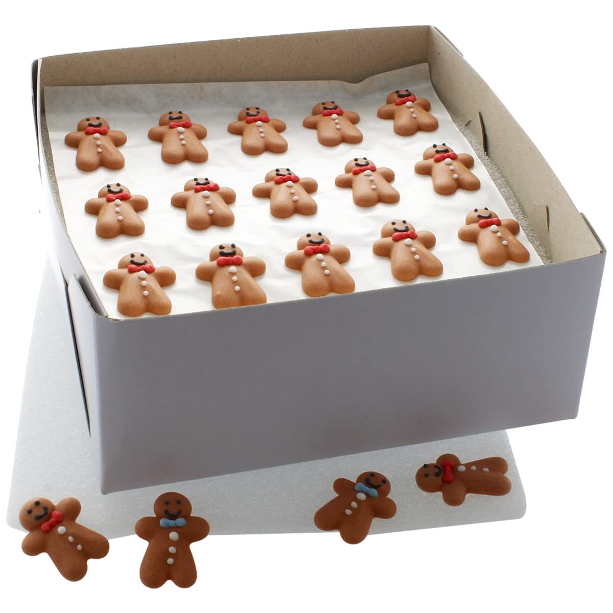 Culpitt - Gingerbread Man Sugar Pipings Edible Royal Icing Cake Decorations Bulk Pack of 60