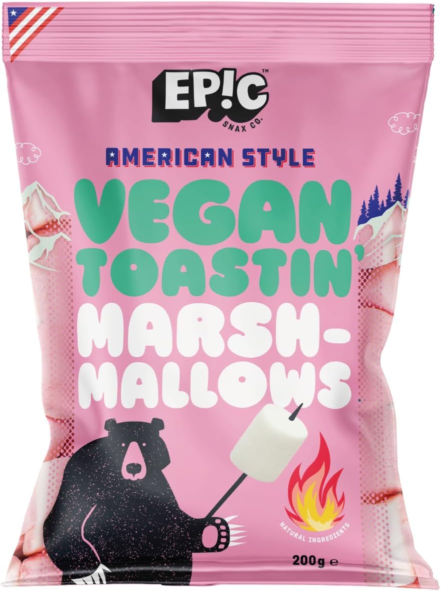 EPIC SNAX CO - Vegane Toastin' Marshmallows auf pflanzlicher Basis, amerikanischer Stil, 200 g
