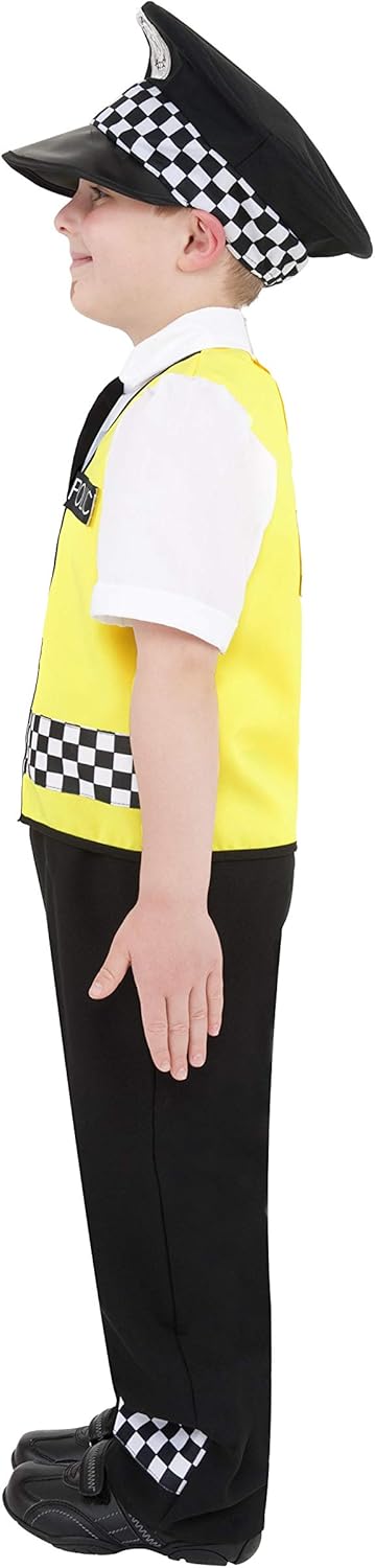 Smiffys Police Boy Costume - Top, Trousers, Hat & Radio Set, Ages 4-6