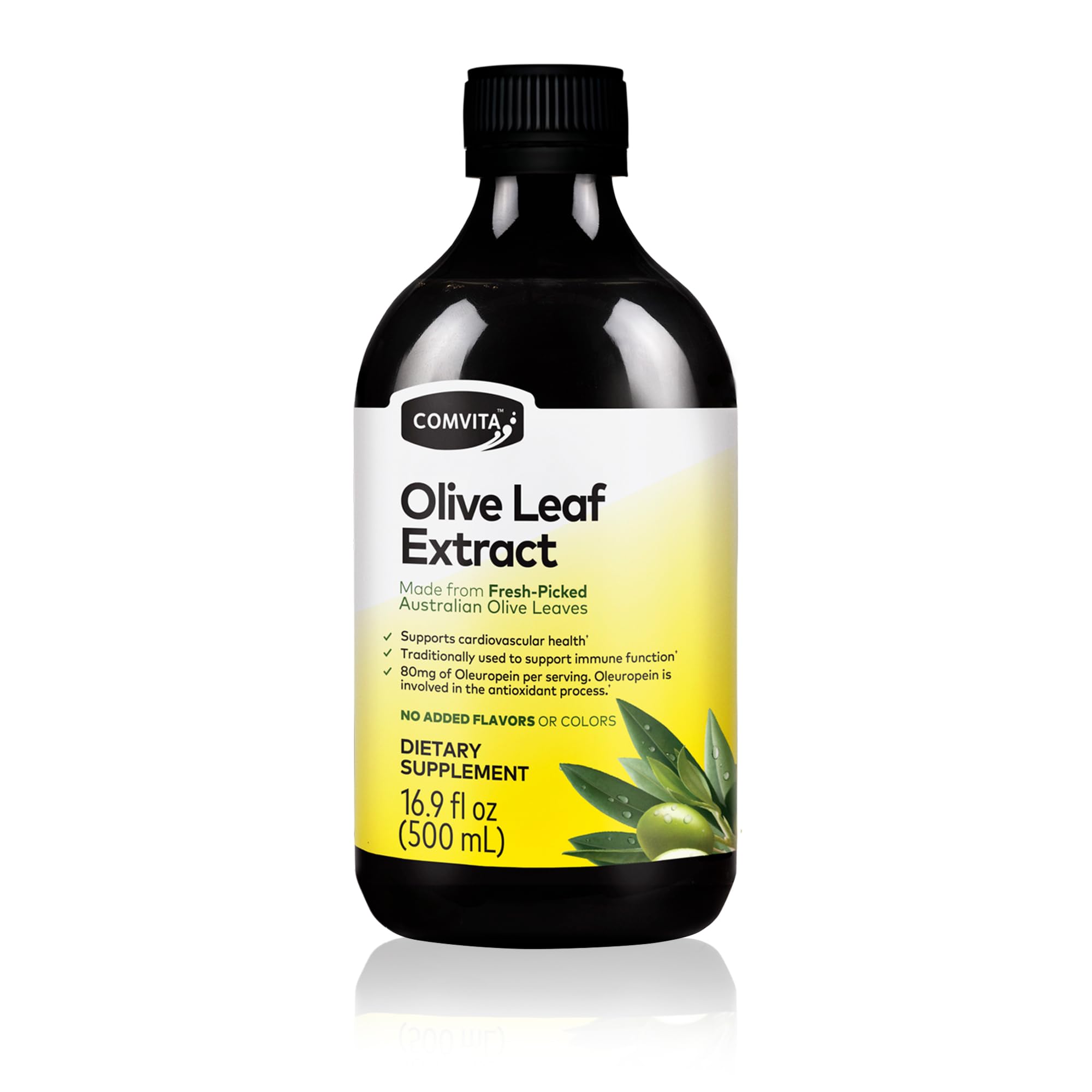 COMVITA Natural Olive Leaf Extract Liquid - 500ml | 66mg Oleuropein per Dose | Supports Blood Pressure
