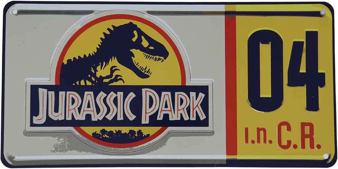 Jurassic Park Replica Numberplate - Officially Licensed Collectible for Ages 6+