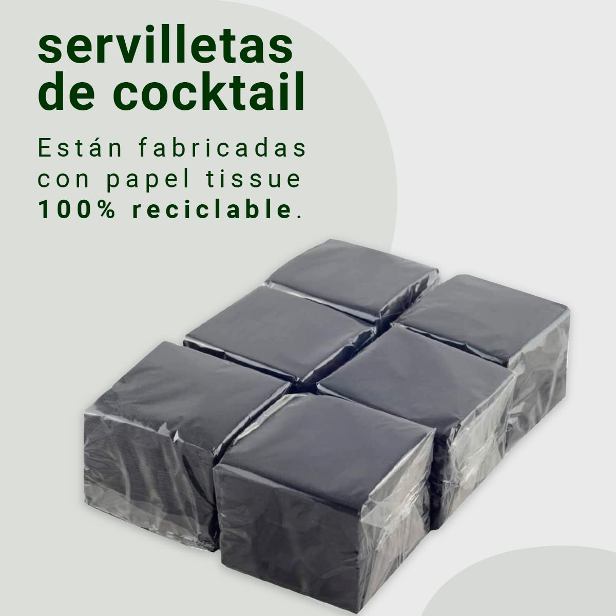 Hostelnovo Schwarze Micro-Quil-Papierservietten – Packung mit 600 Einweg-Cocktailservietten 4