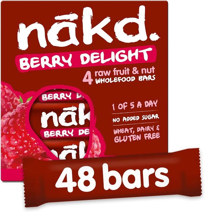 Nakd Berry Delight 35g Fruit & Nut Snack Bar - Case of 48 Raw, Vegan, Gluten-Free Bars