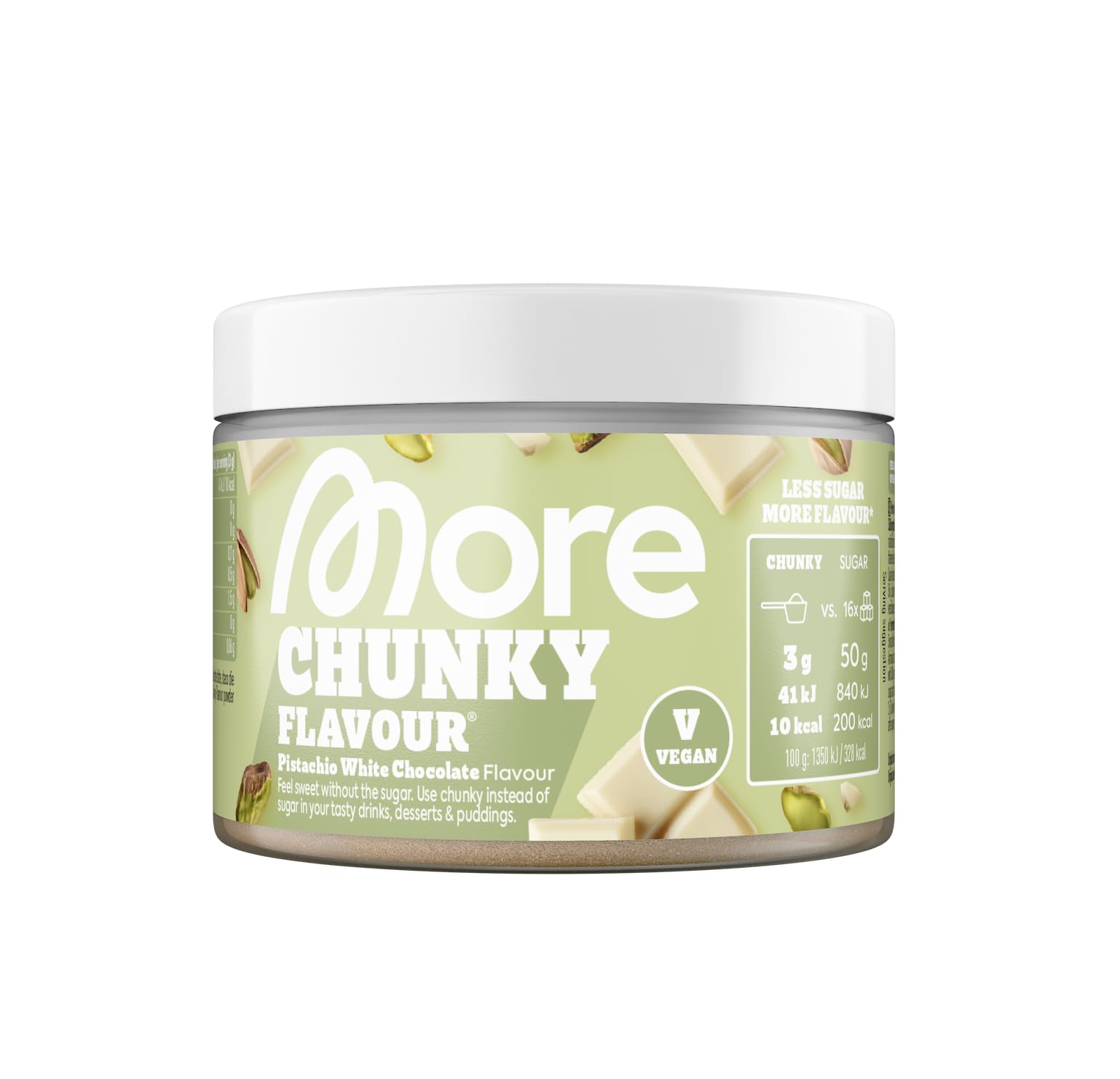 MORE NUTRITION Chunky Flavour - Pistachio White Chocolate | 150 g Powder 1