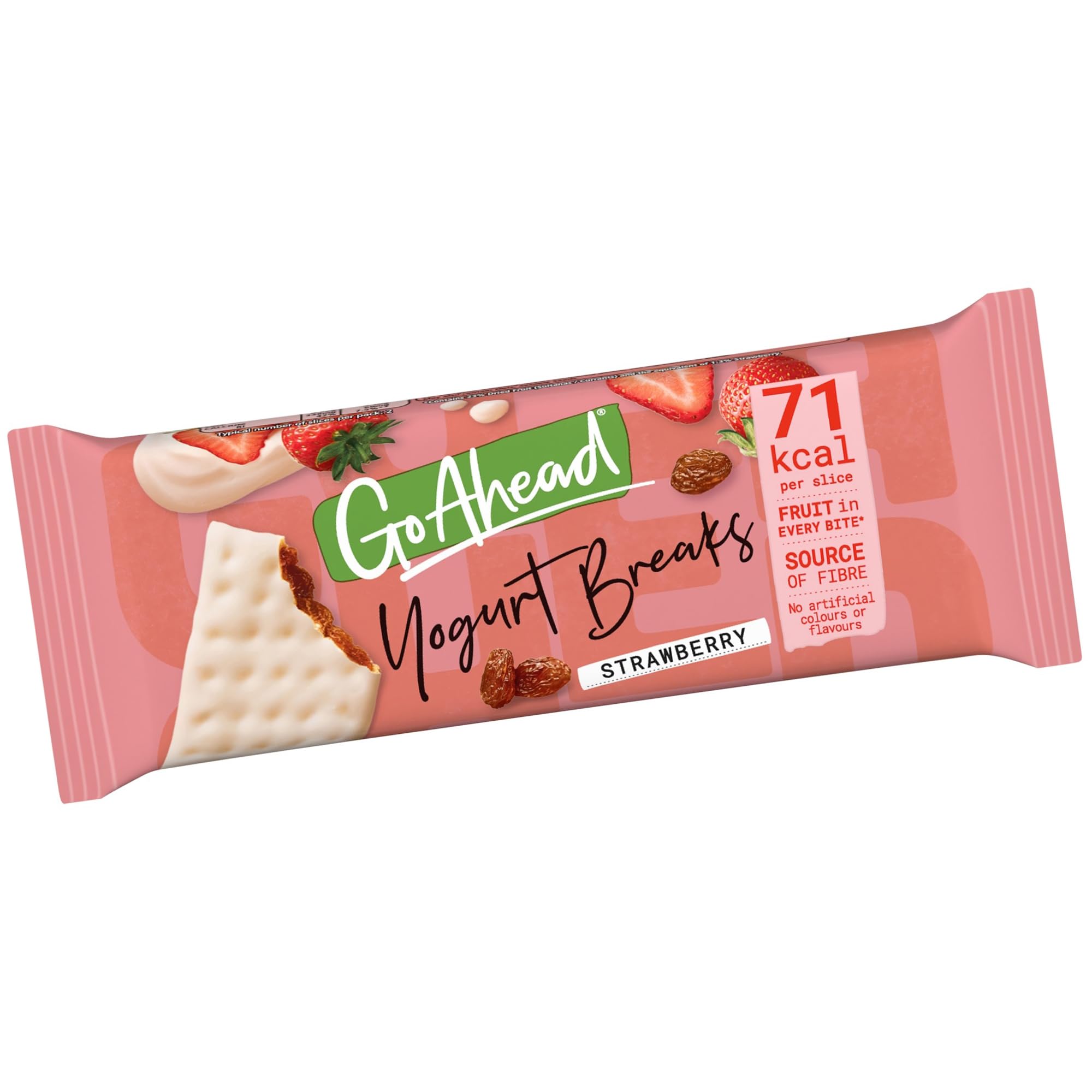 Go Ahead Yogurt Breaks Strawberry Biscuits Twin Pack - 24 Packs of 2 Bars | Contains Fibre