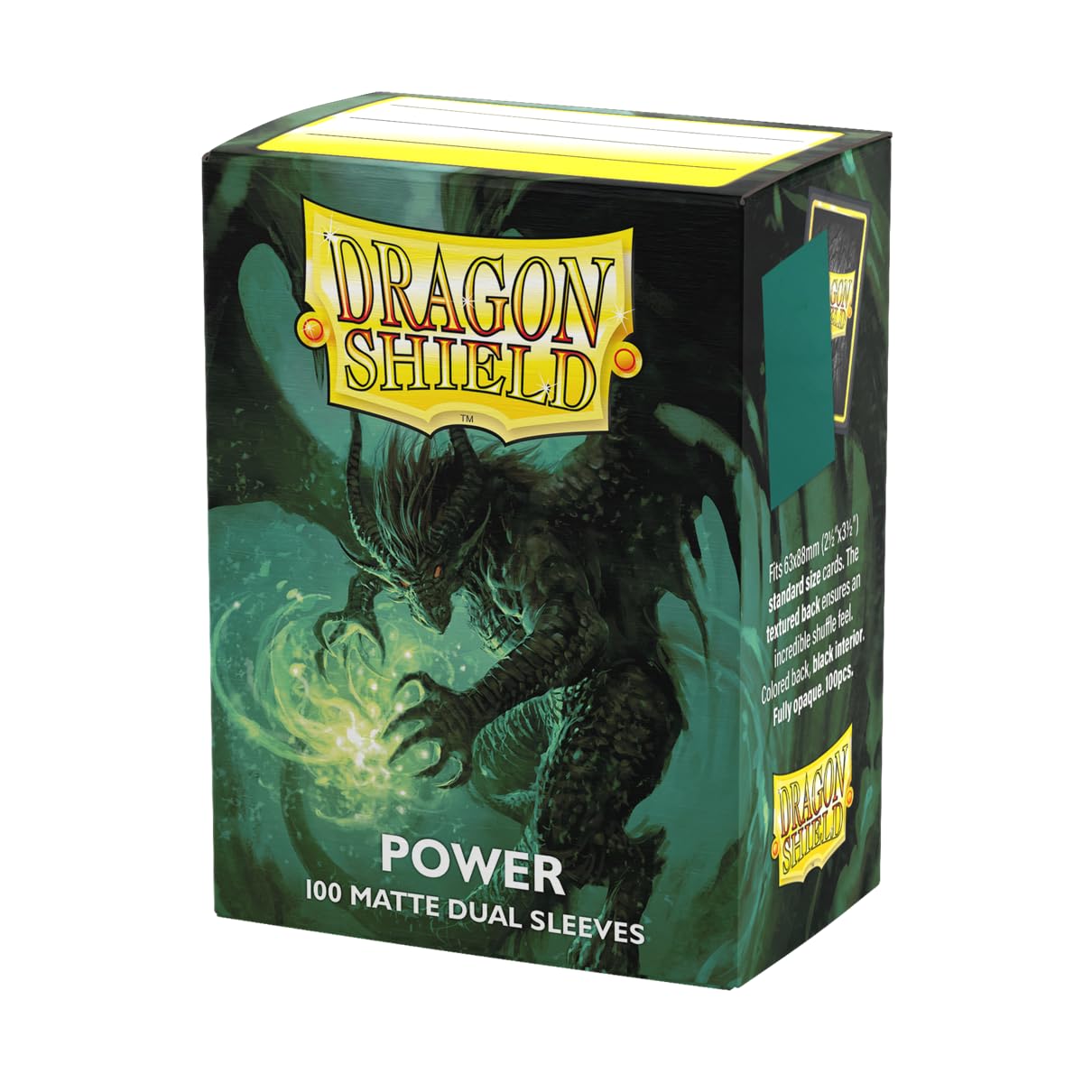 Dragon Shield Dual Matte Power Metallic Green Card Sleeves (100 Count)