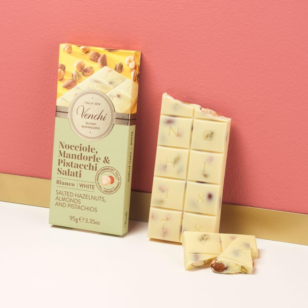 Venchi Salted White Chocolate with Hazelnuts Bar - 95g 8