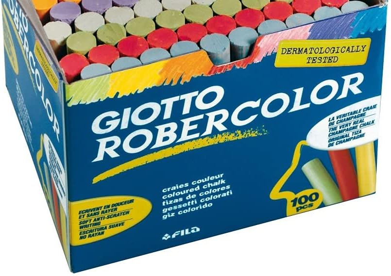 Giotto Robercolor Assorted Chalk - Dust-Free, Dermatologically Tested, Multi-Coloured 5