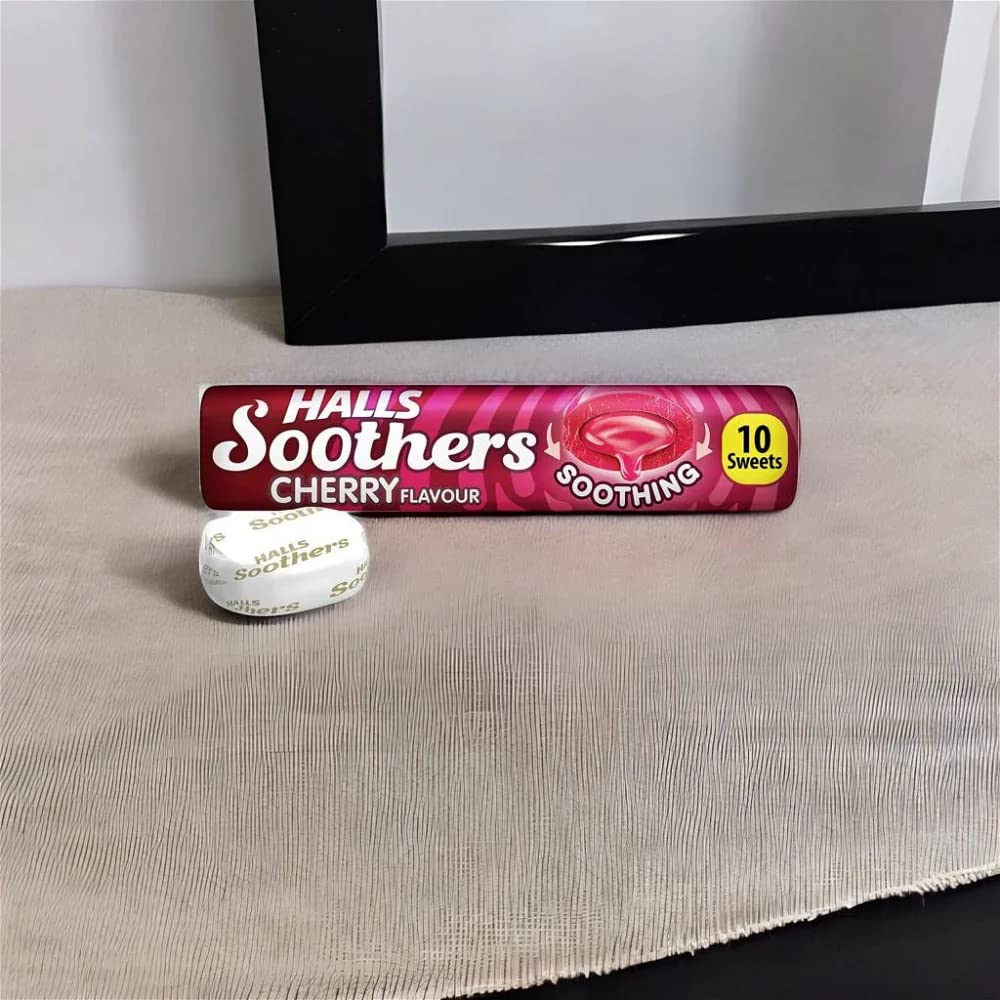 HALLS Soothers Real Cherry Juice Sweets - Liquid Centre, Vegetarian | 45g 4