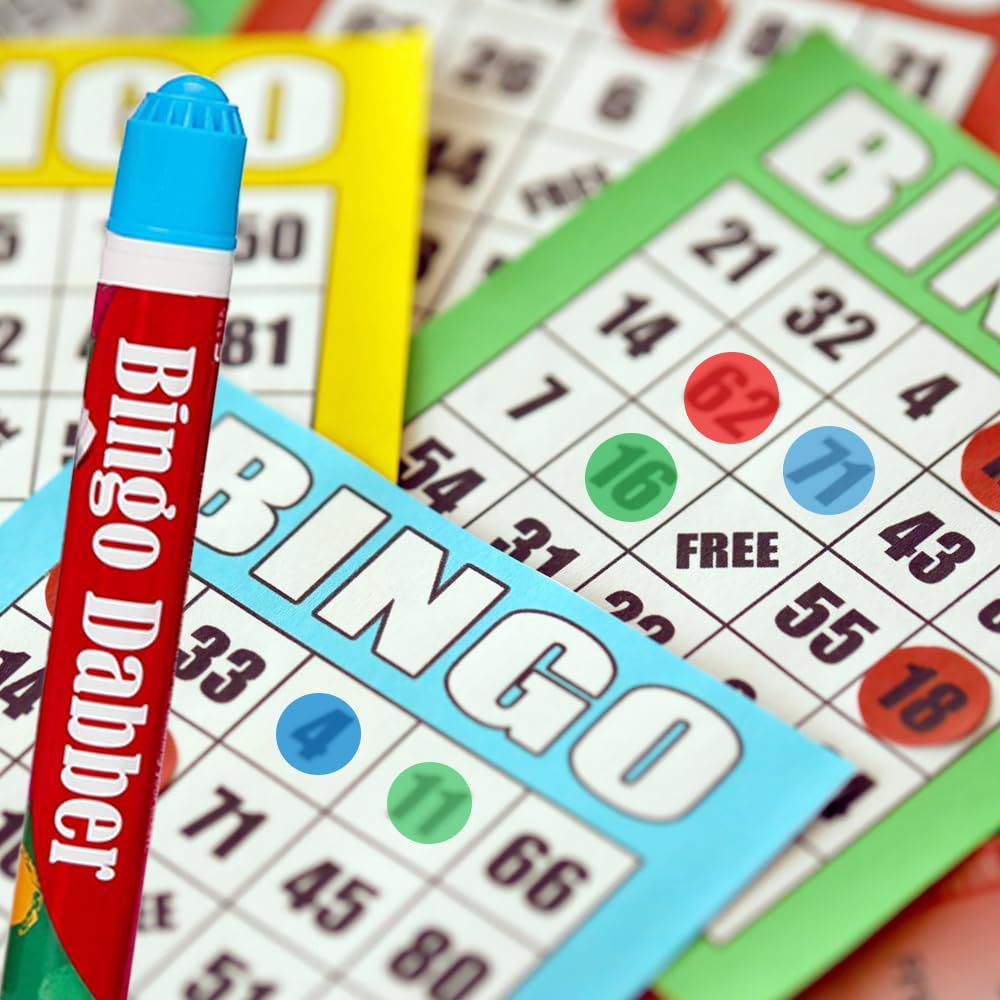 1ABOVE 3-Pack Non-Drip Bingo Dabber Pens in Red, Blue, Green for Family Game Nights