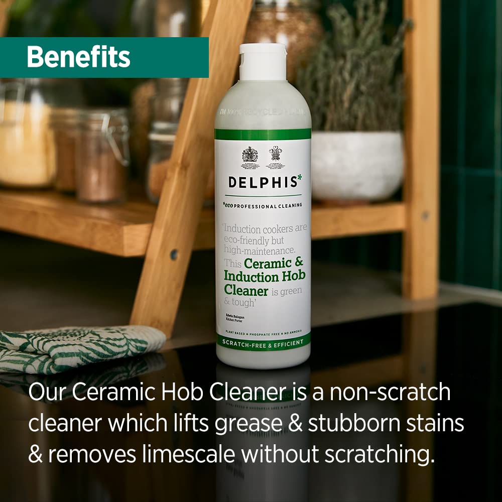 DELPHISECO Non Scratch Ceramic & Induction Hob Cleaner - 500ml | Plant-Based & Biodegradable 3