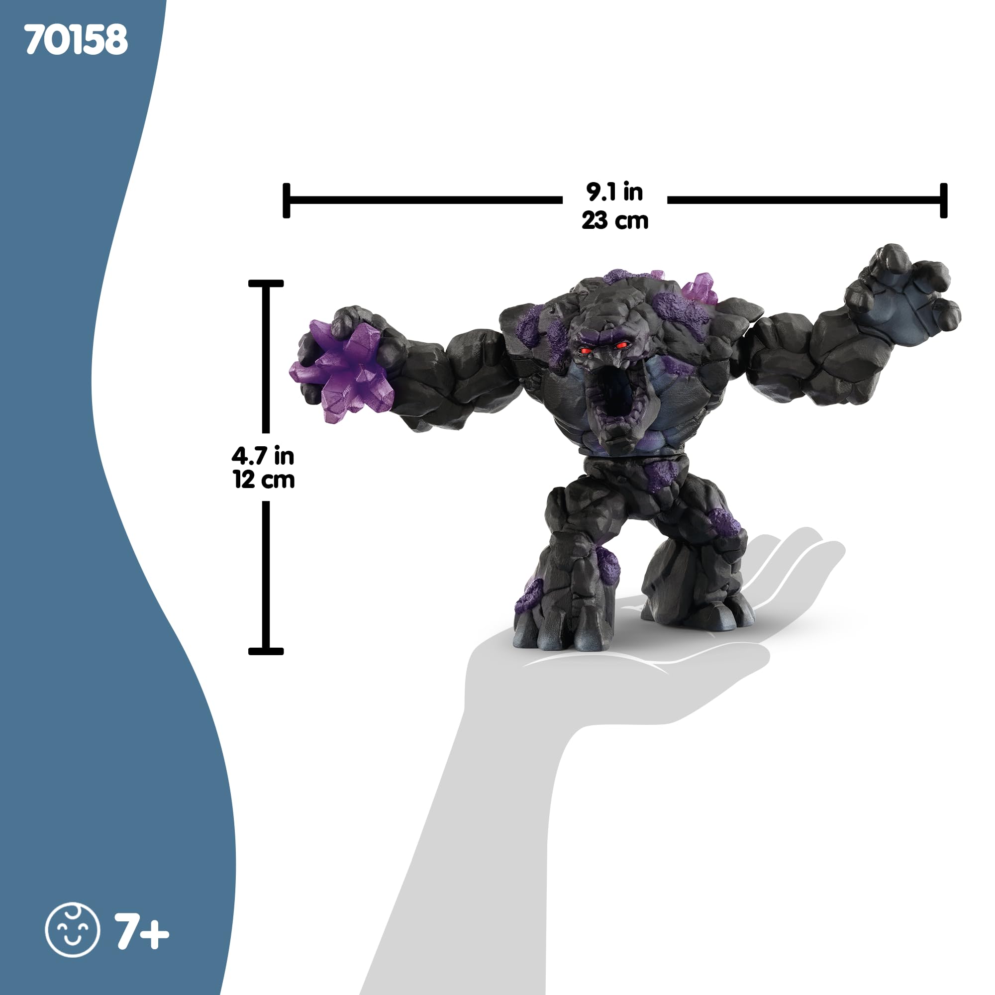 Schleich Eldrador Creatures Shadow Stone Monster - 9" Movable Action Figure with Crystal Set for Ages 7+ 12