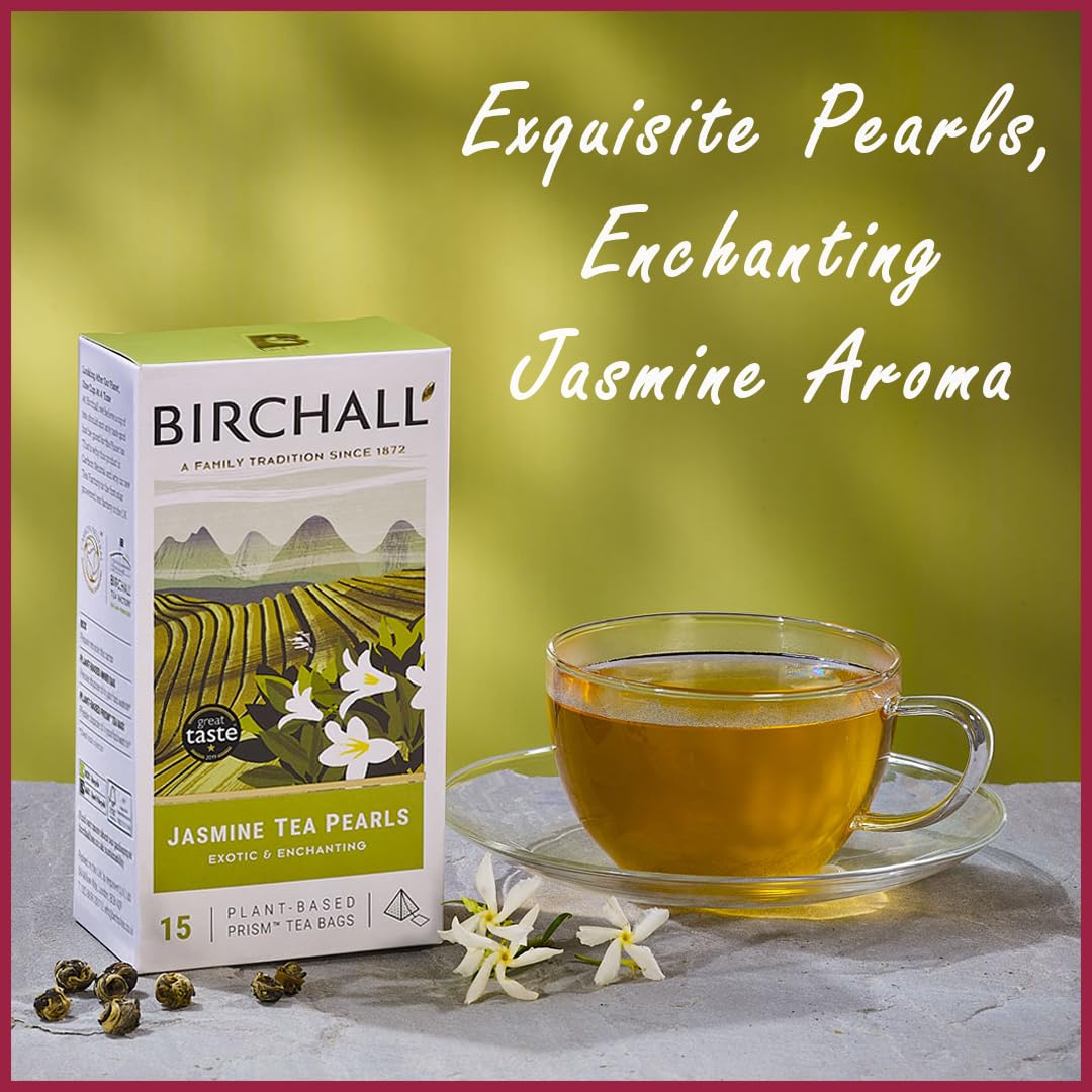 Birchall Jasmine Tea Pearls Gift Set - Green Tea with Jasmine Flowers, 60g 10