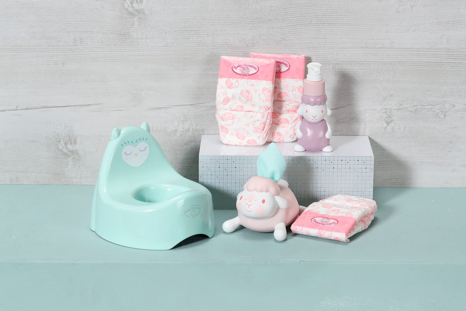 Baby Annabell Potty Set - Includes Potty, Nappies, Tissue Dispenser & Soap Pump for 43cm Dolls - 706602 6