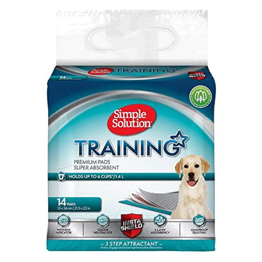 Simple Solution Absorbent Premium Dog Training Pads - 14 Pack | Insta-Shield Odour Control