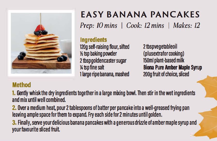 Biona Organic Maple Syrup - Amber Grade A | 330ml Liquid | Pure Canadian