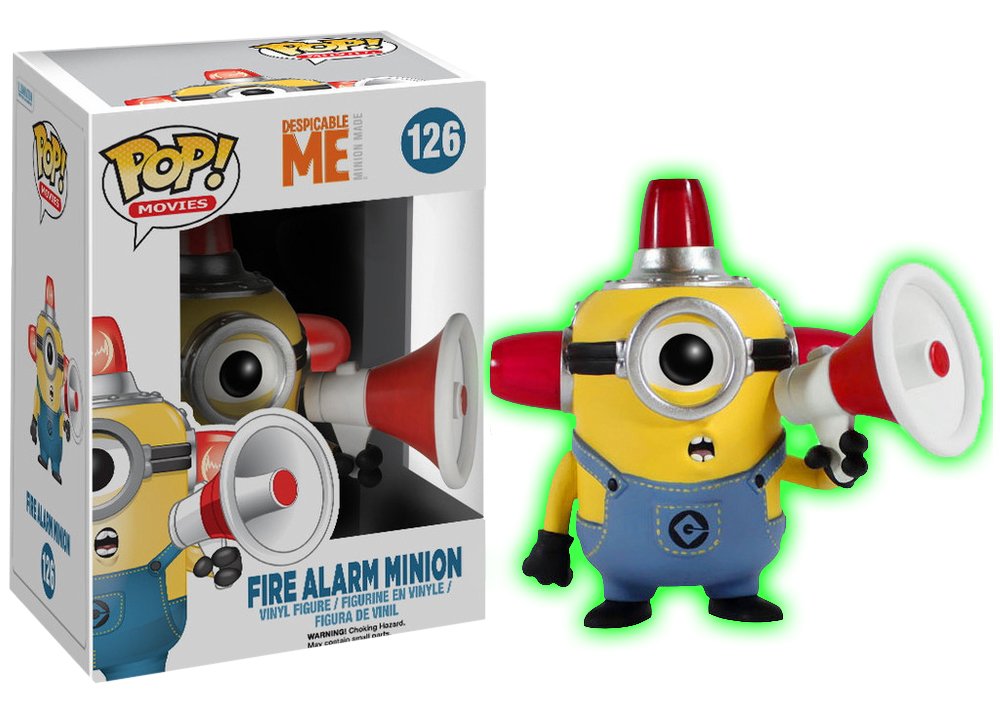 Despicable Me Fire Alarm Minion Glows In The Dark Exclusive Funko 04961 Pop! Vinile #126
