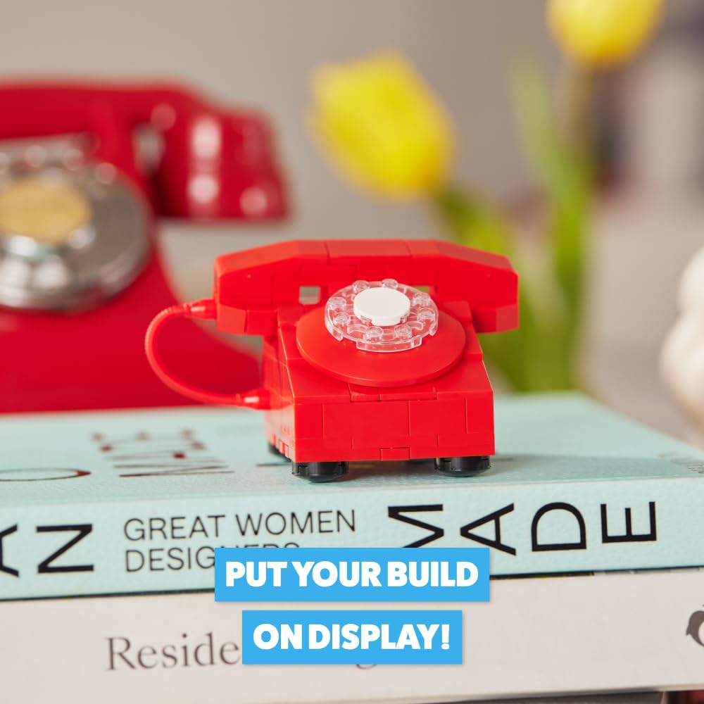 MAX Premium Retro Building Bricks - Telephone Design, 256-Piece Collectible Set for Ages 3+ 4
