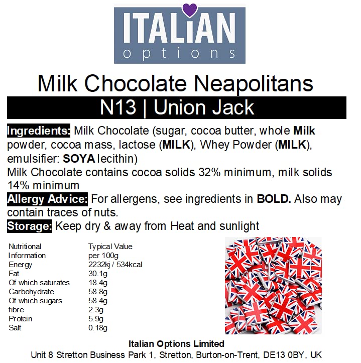 Union Jack British Chocolate Neapolitans (50 Chocolates) by Italian Options 3