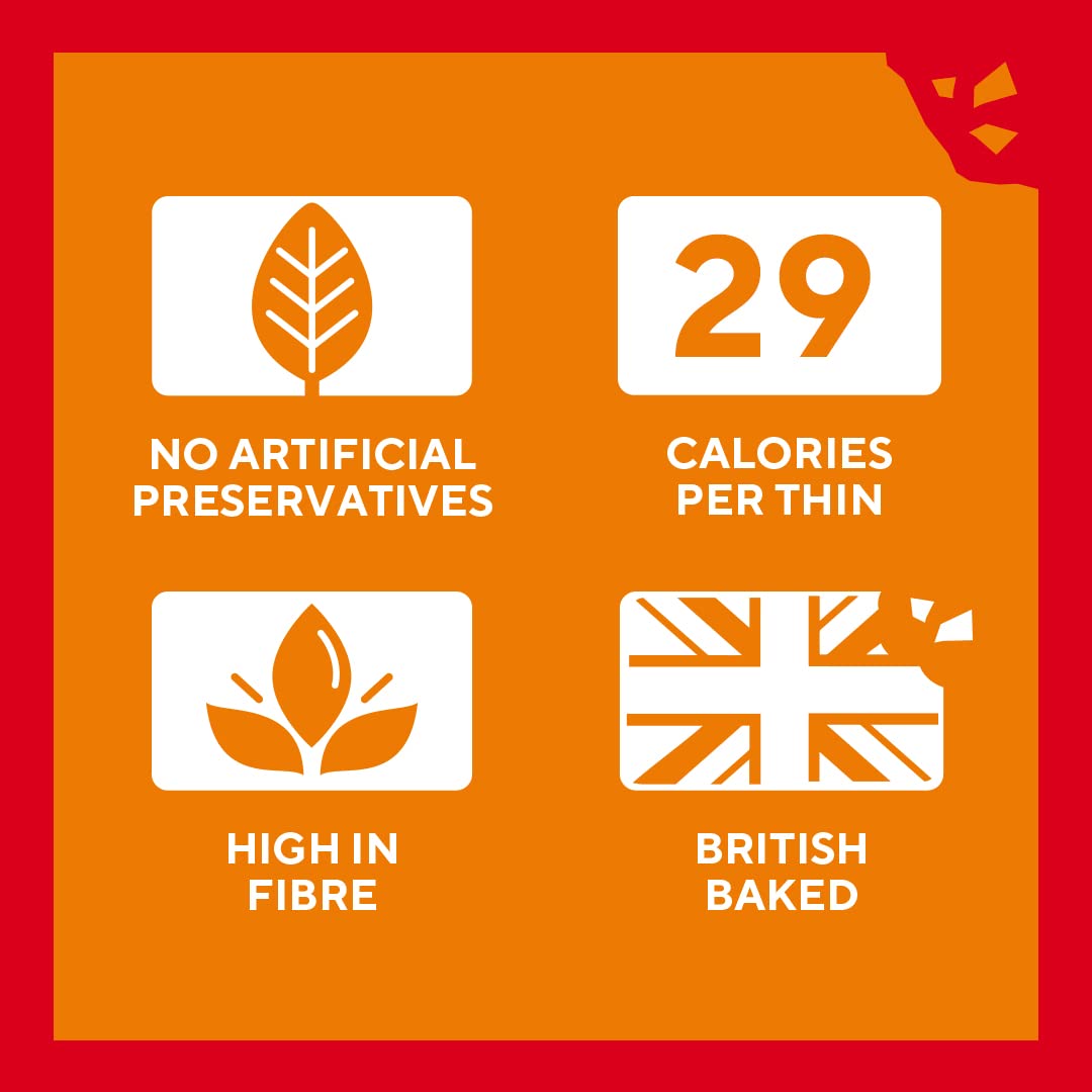 Ryvita Multiseed Thins - High Fibre Snack Biscuits | 6 x 125g Packs 2