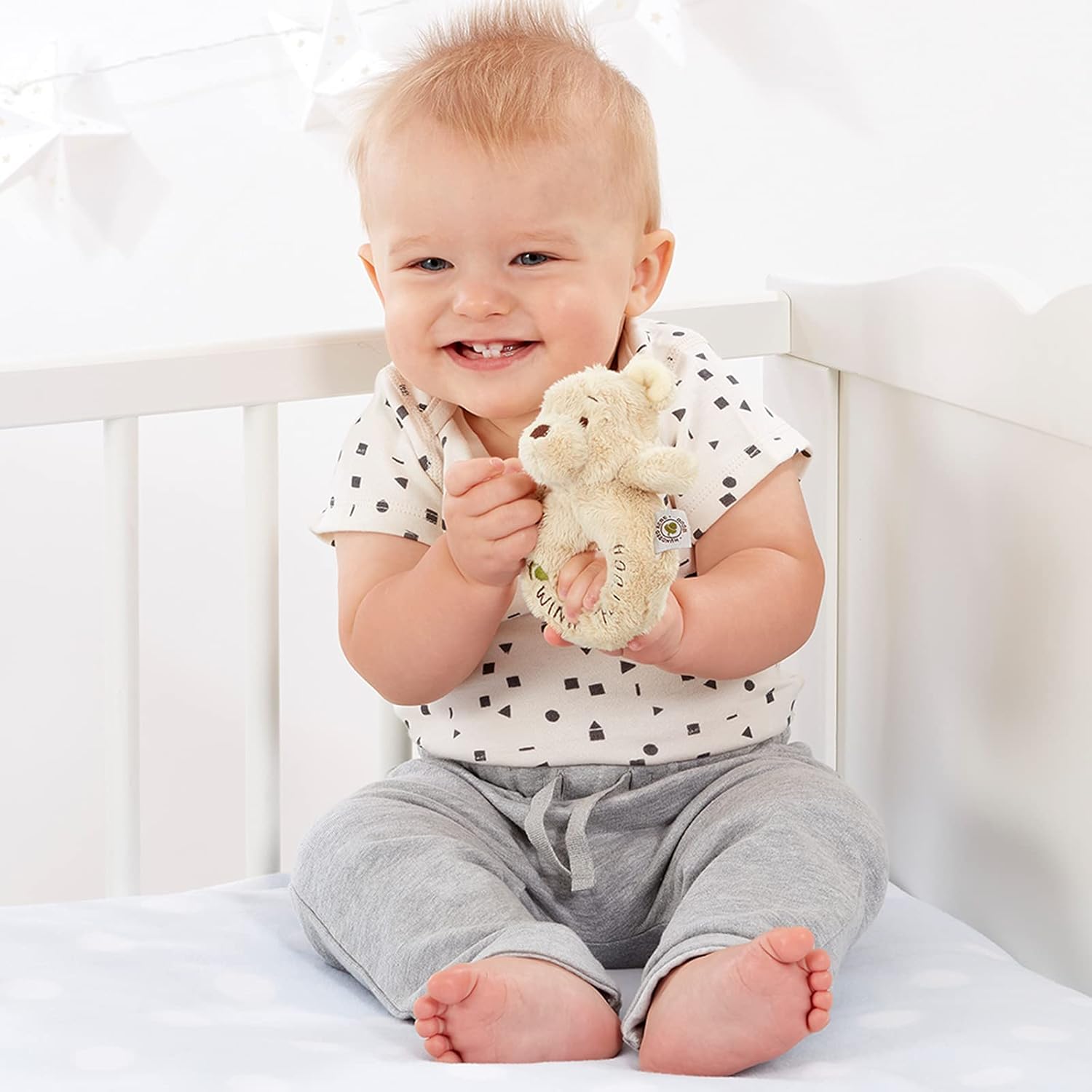 Disney Winnie the Pooh Rattle - Soft 12cm Baby Sensory Toy for Newborns 4