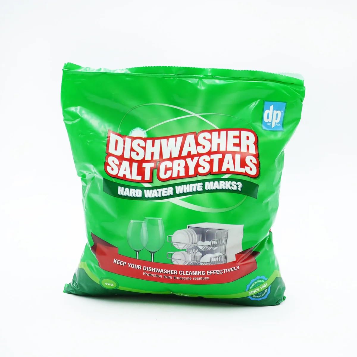 EMBO Dri-Pak Dishwasher Salt - 1kg Bag for Water Softening and Improved Shine | Residue Free 1