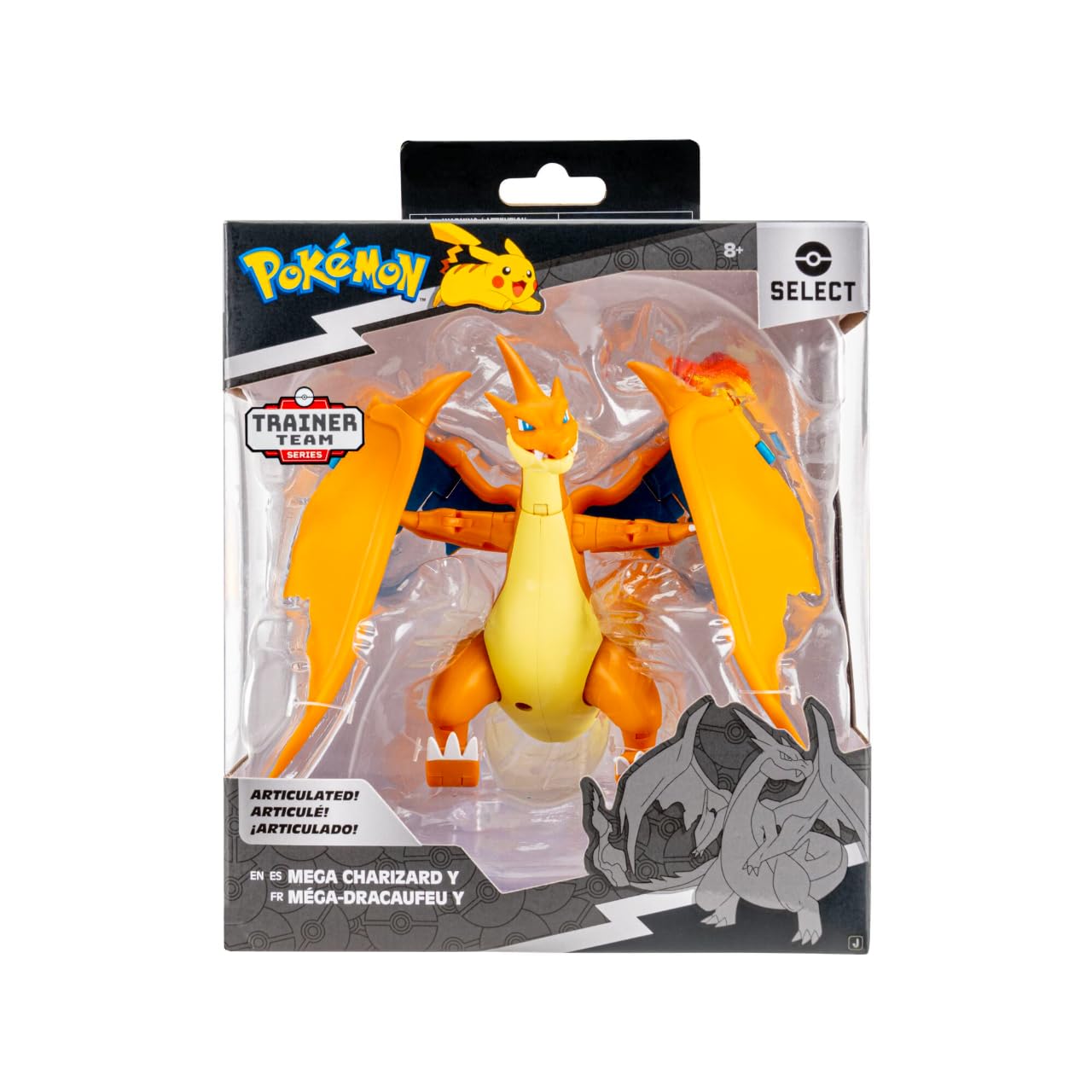 Pokémon Mega Charizard Y Action Figure - 6-Inch Super-Articulated | 15+ Points of Articulation | Classic Edition
