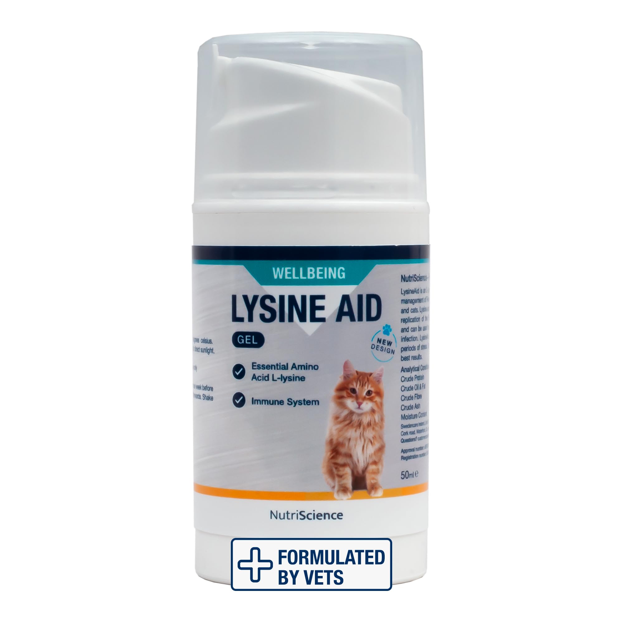NutriScience Lysine Aid Cat Gel - Immune Support for FHV-1 Symptoms | 50ml 1