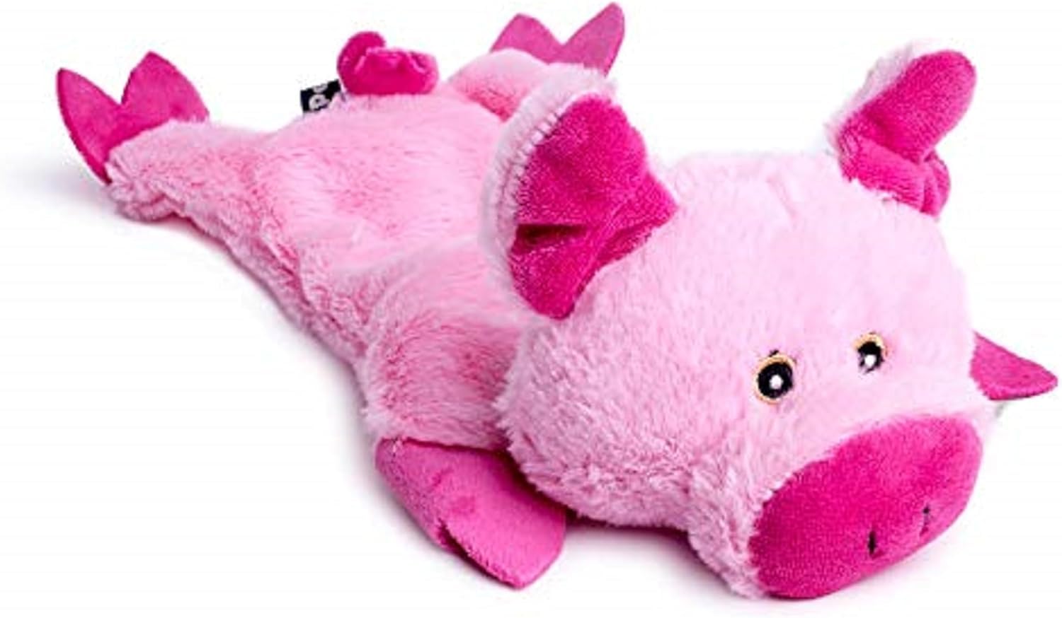 Petface Farmyard Buddies Crinkle Flat Pig Dog Toy - Small Size | Lightweight | Pink