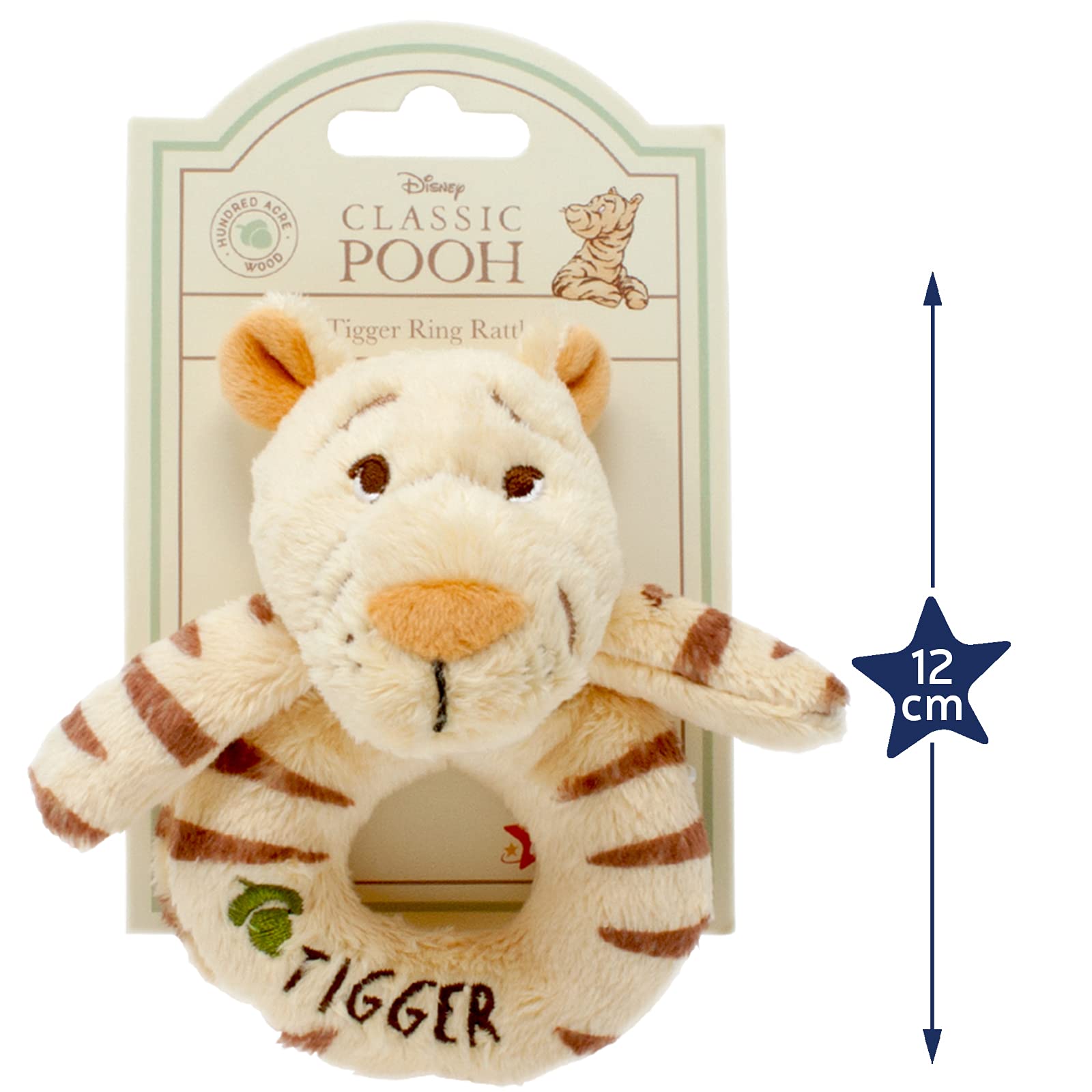 Rainbow Designs Tigger Ring Rattle - Soft Plush, Newborn Safe, Sensory Development | 1 Count 3