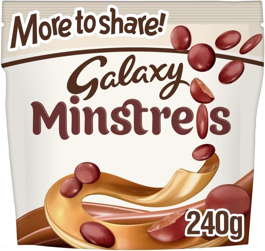 Galaxy Minstrels Milk Chocolate Pouch 195g - Smooth Chocolate with Crisp Sugar Shell
