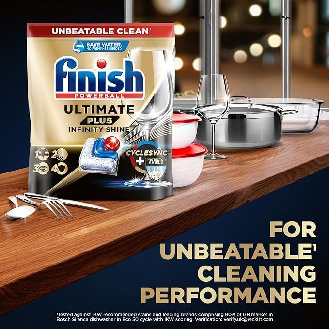 Finish Ultimate Plus Infinity Shine Dishwasher Tablets - Lemon Scent, 1.47 kg 6