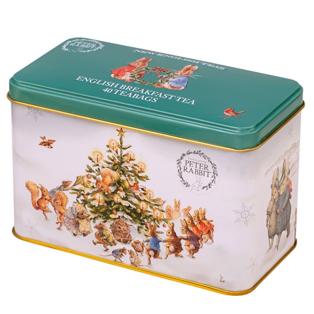 New English Teas Peter Rabbit Christmas Tea Caddy - 40 English Breakfast Tea Bags 13
