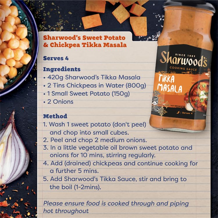 Sharwood's Indian Tikka Masala Sauce – 30% Less Fat, Tomato, Yogurt & Cream 5
