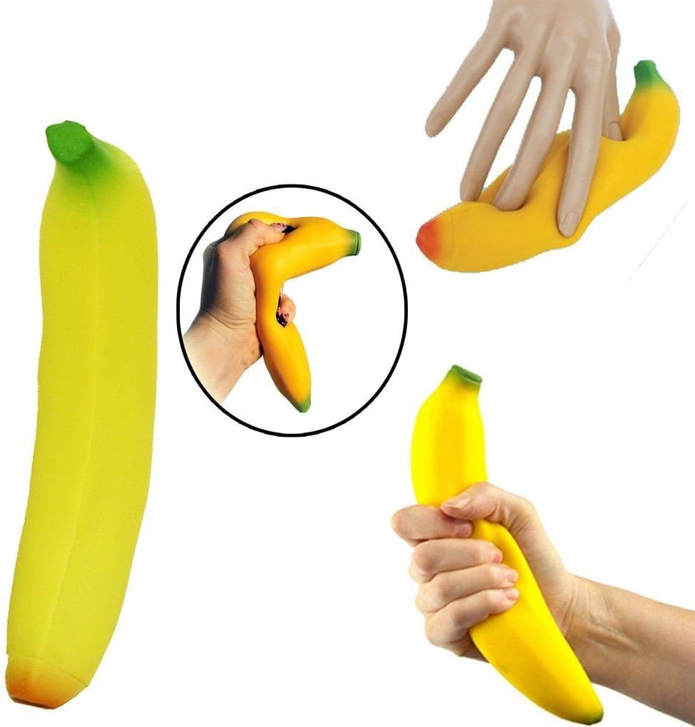 Tobar Banana Stress Toy - Squeeze & Stretch Gel Filled Sensory Toy for Kids 3