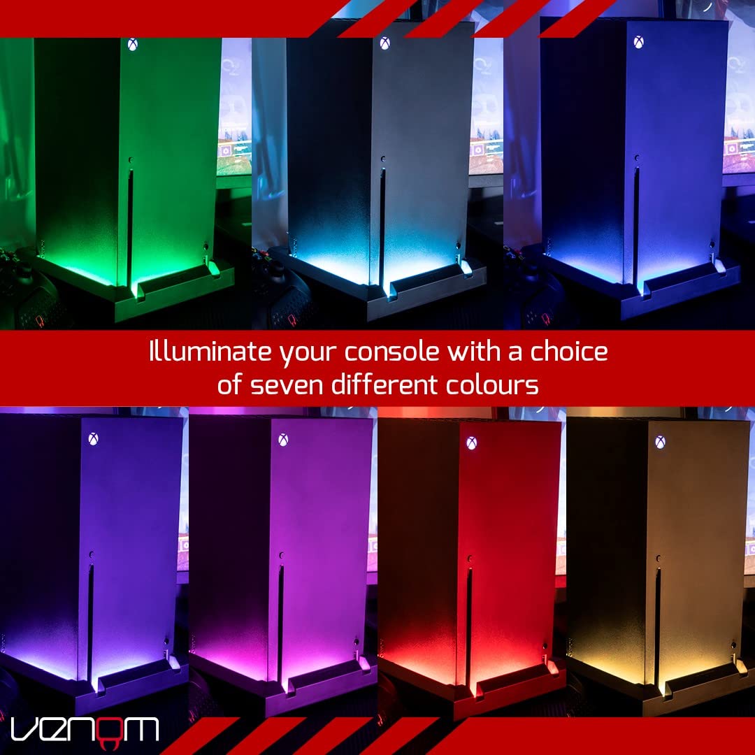 Venom Multi-Colour LED Light-up Console Stand for Xbox Series X | USB Powered | Adjustable Brightness 3
