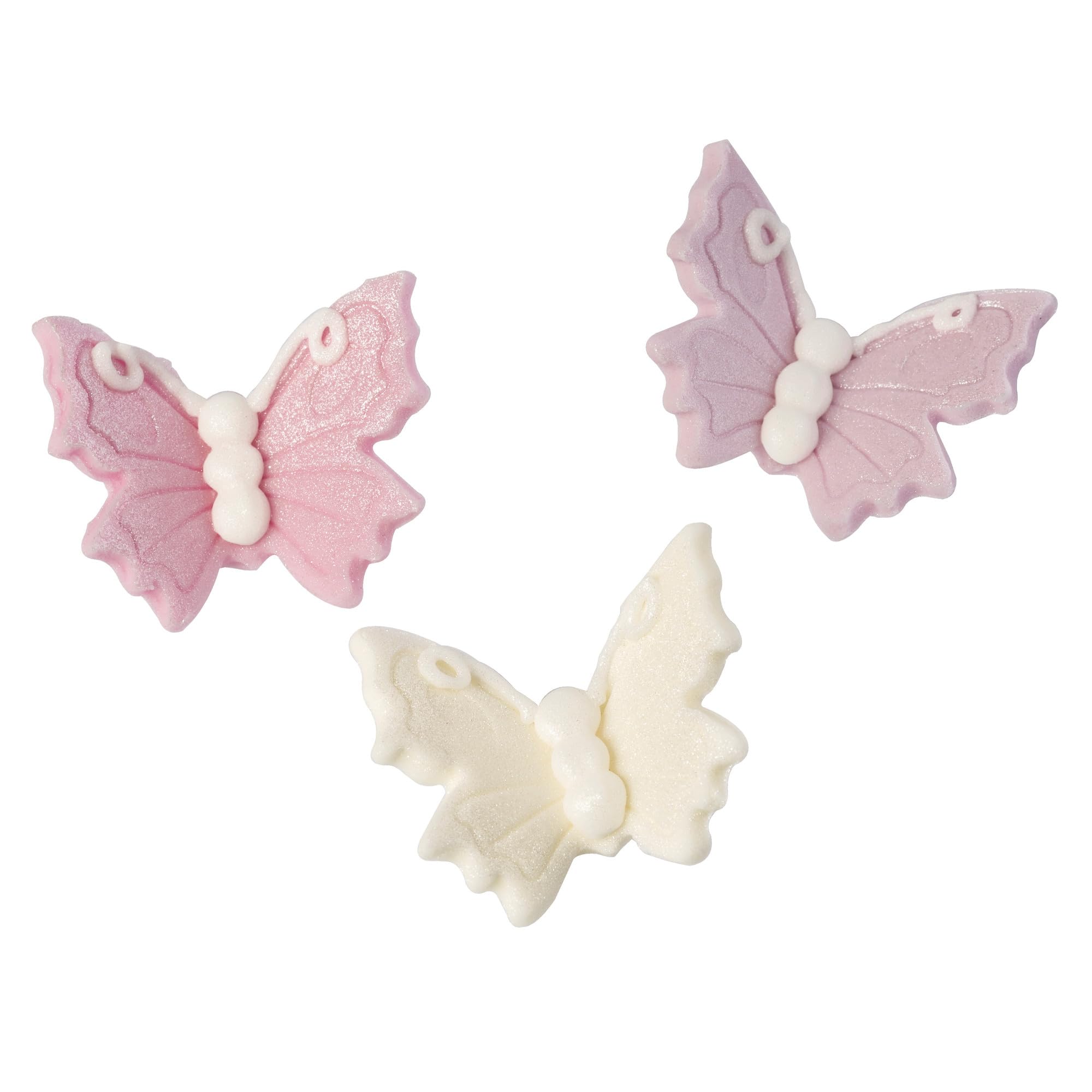 Culpitt Lustred Sugar Butterflies - 18 Edible Cake Decorations | Pastel Shades | 40mm