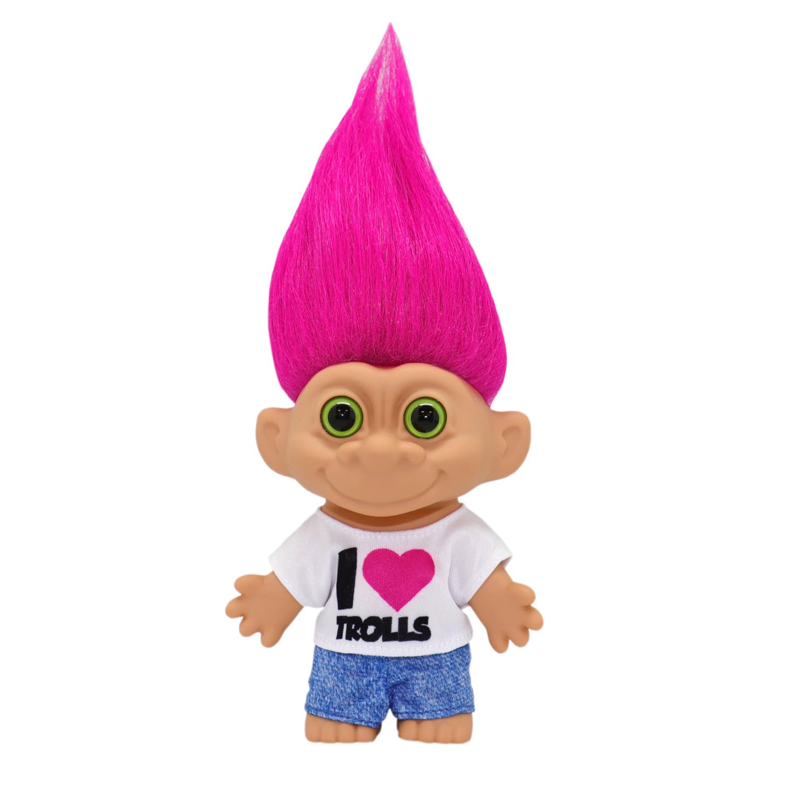 Good Luck Trolls 4" Doll - I Heart Troll, 80's Glam Fusion, Retro Rainbow Figure by BANDAI