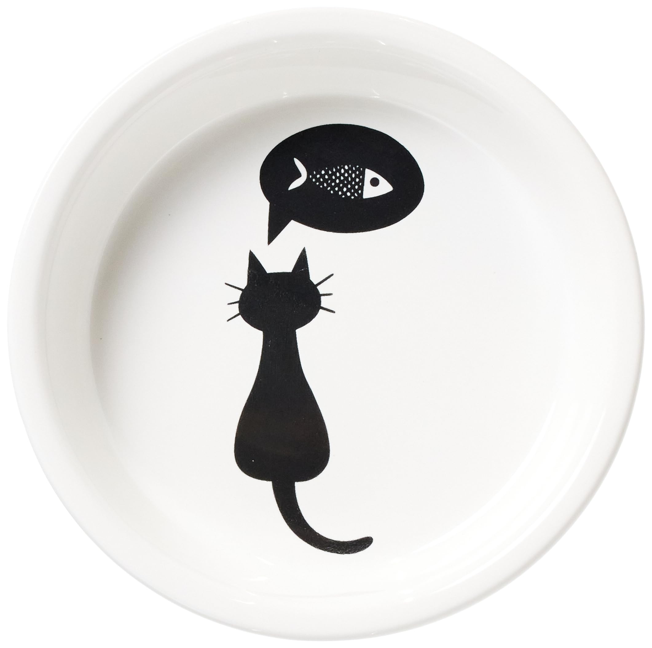 TRIXIE Ceramic Cat Bowl - 0.25 Litre Capacity | White | Portable