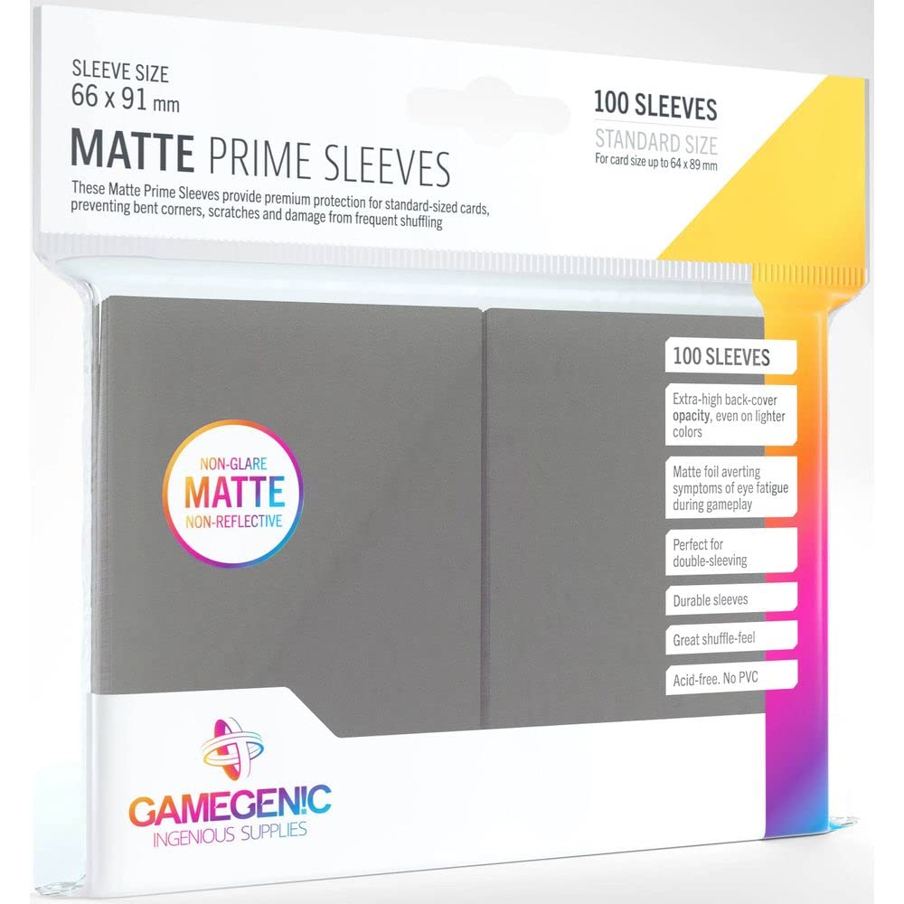 Gamegenic Matte Prime Sleeves - Double-Sleeving Ready | Anti-Glare Matte Finish | 100 Pack