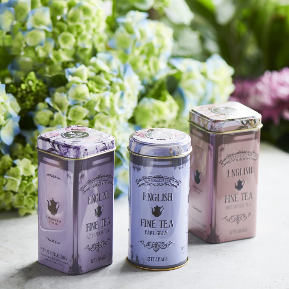 New English Teas - Vintage Floral Tea Tin Gift Set with 36 Teabags
