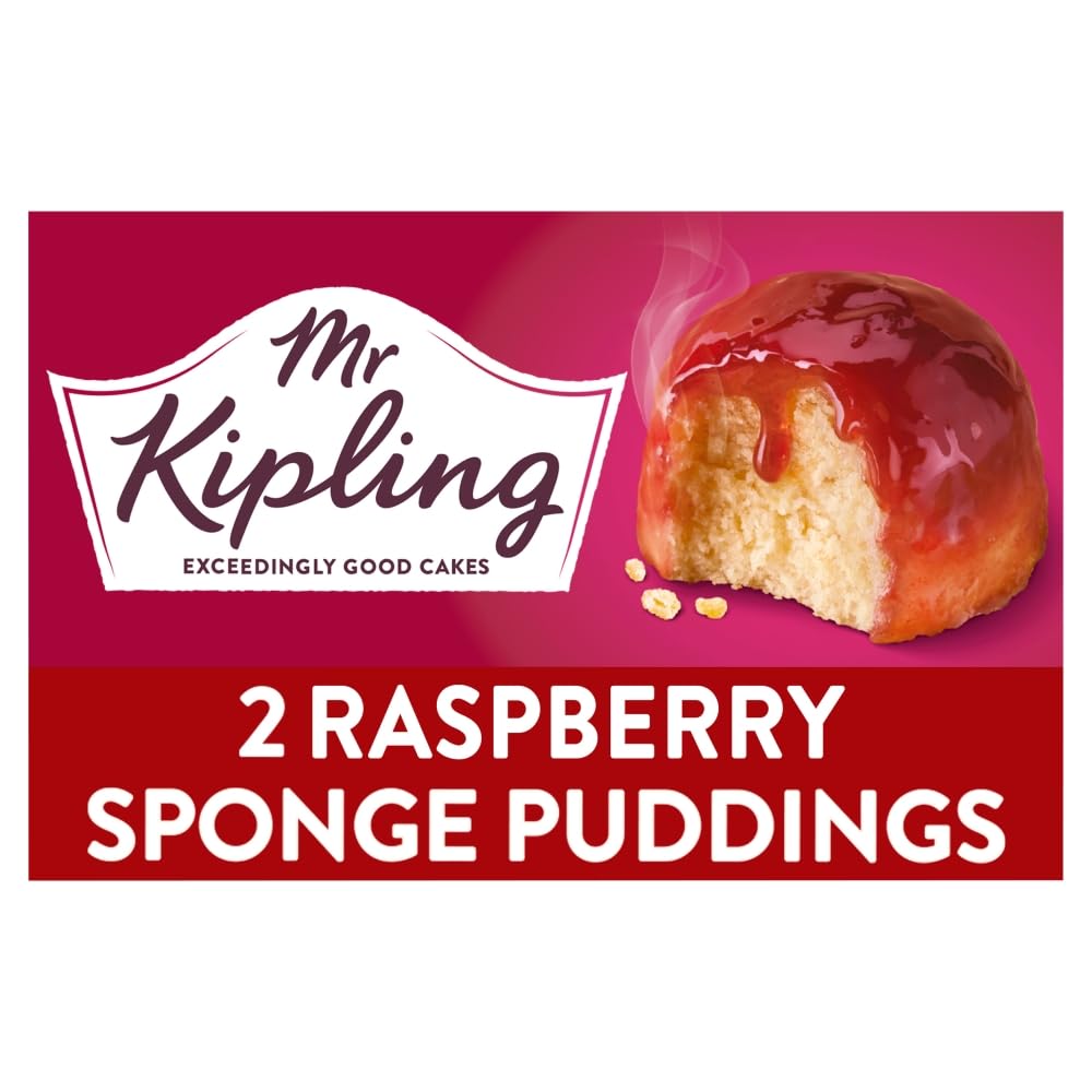 Mr Kipling Raspberry Sponge Pudding Desserts - Microwaveable Treat | Pack of 4 (190 g) 2