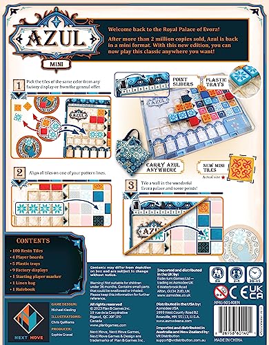 Azul Mini | Tile Strategy Game | 2-4 Players | 30-45 Minute Play | Ages 8+ 5
