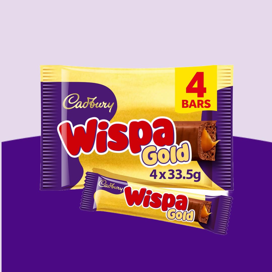 Cadbury Wispa Gold Milk Chocolate with Caramel Centre - 4 Pack 4
