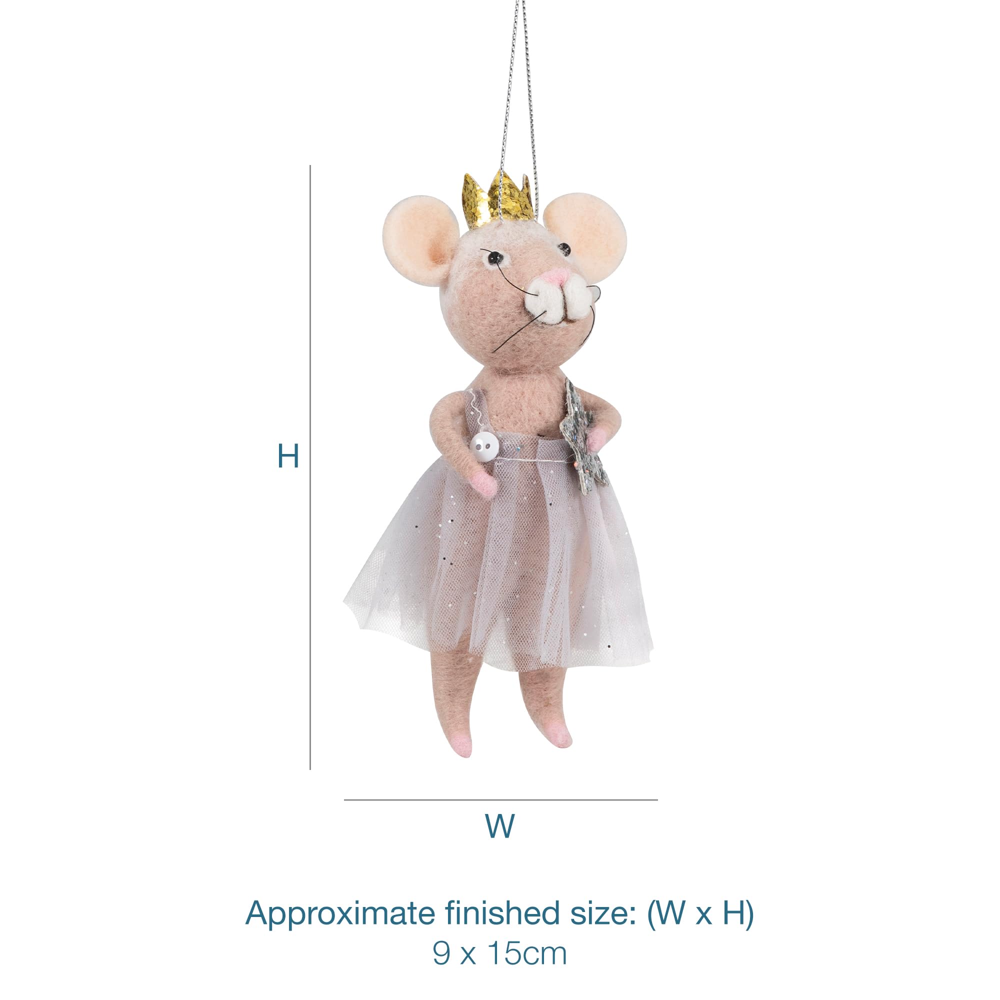 Trimits Needle Felting Craft Kit - Nordic Mouse Christmas Craft Kit for Beginners 12